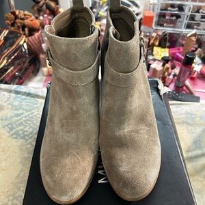 Michael Shannon Suede Tan Ankle Booties